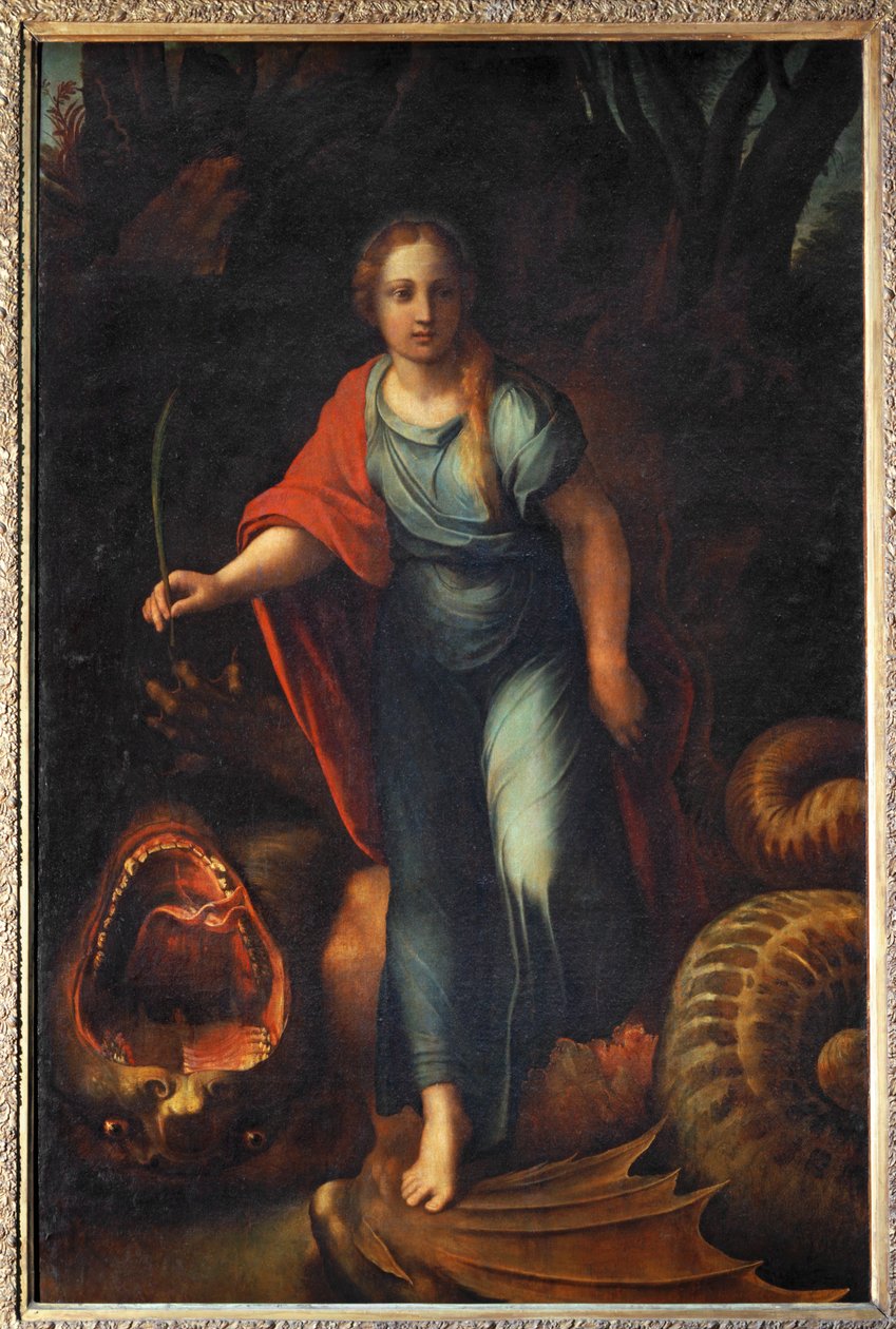 Sainte Marguerite - Sint Margaretha ... door Giulio Romano