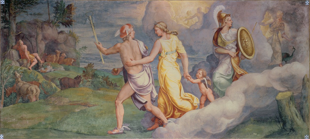 Het oordeel van Parijs door Giulio Romano