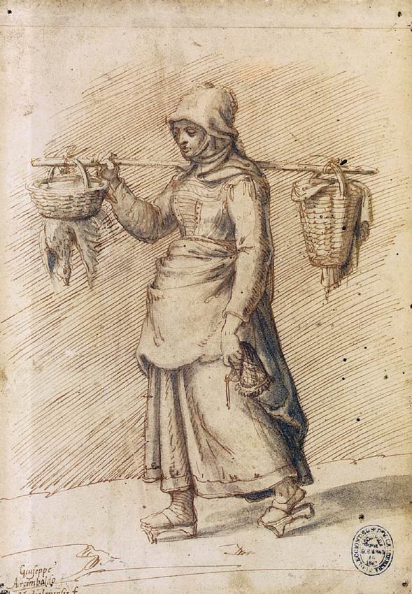 Boerin op weg naar de markt door Giuseppe Arcimboldo