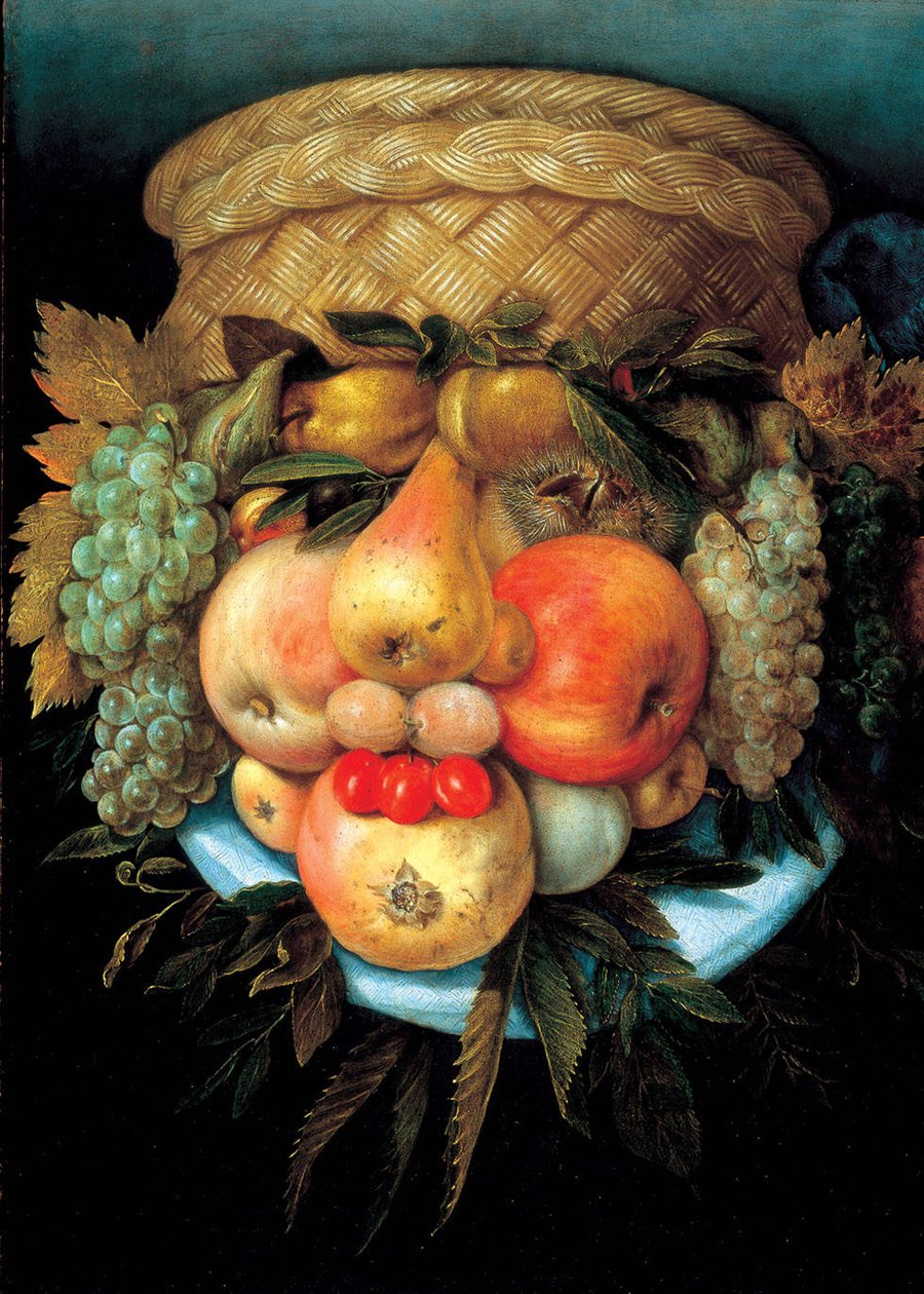 Fruitmand door Giuseppe Arcimboldo