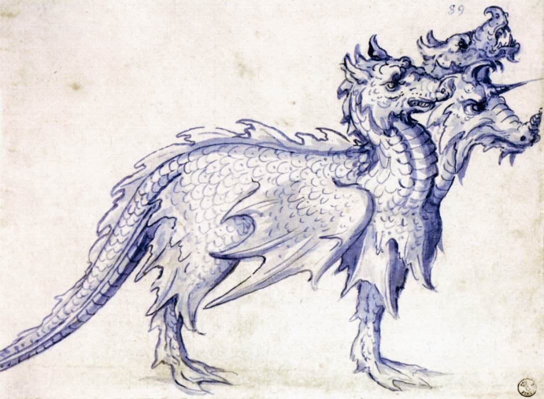 Schets voor een Cerberus door Giuseppe Arcimboldo