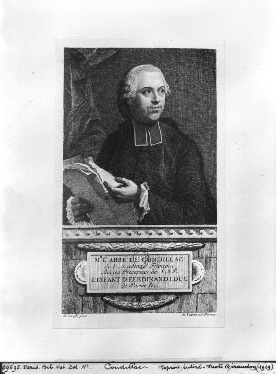 Etienne Bonnot de Condillac (1715-80) 2e helft 18e eeuw, gegraveerd door Giovanni Volpato (1733-1803) door Giuseppe Baldrighi
