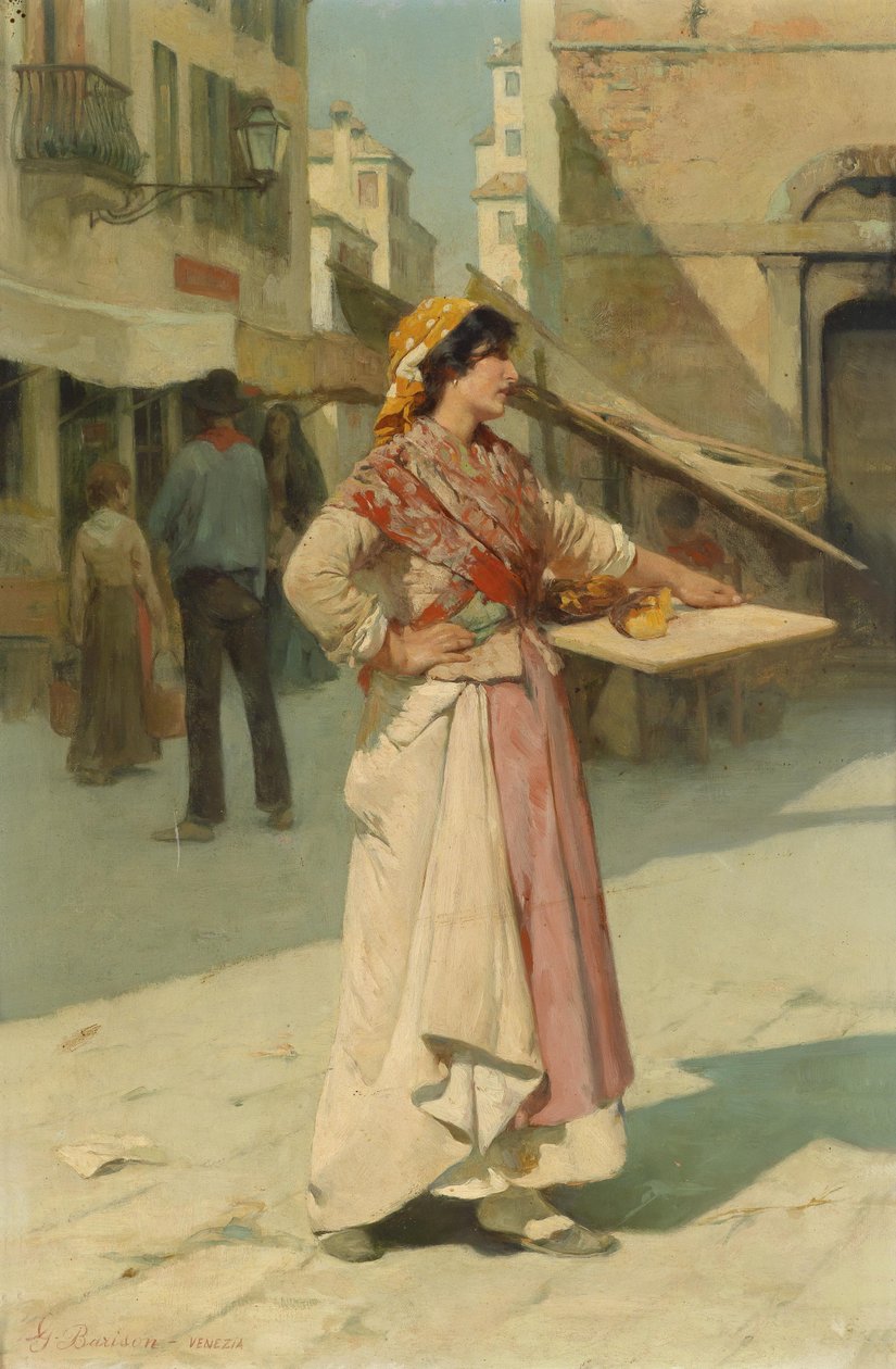 Venetiaanse verkoopster door Giuseppe Barison