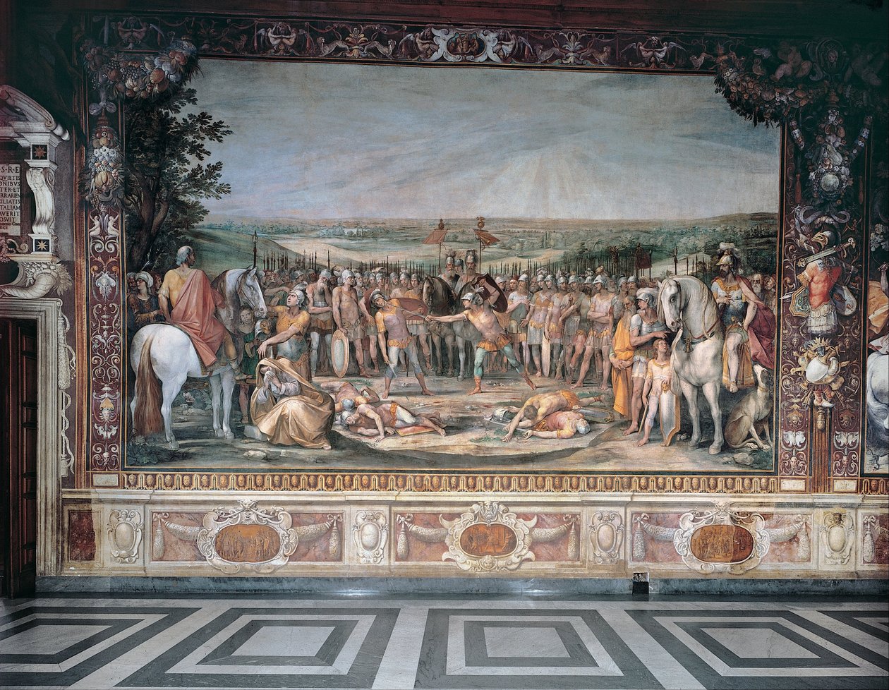 Gevecht van de Horatii en de Curiatii door Giuseppe Cesari