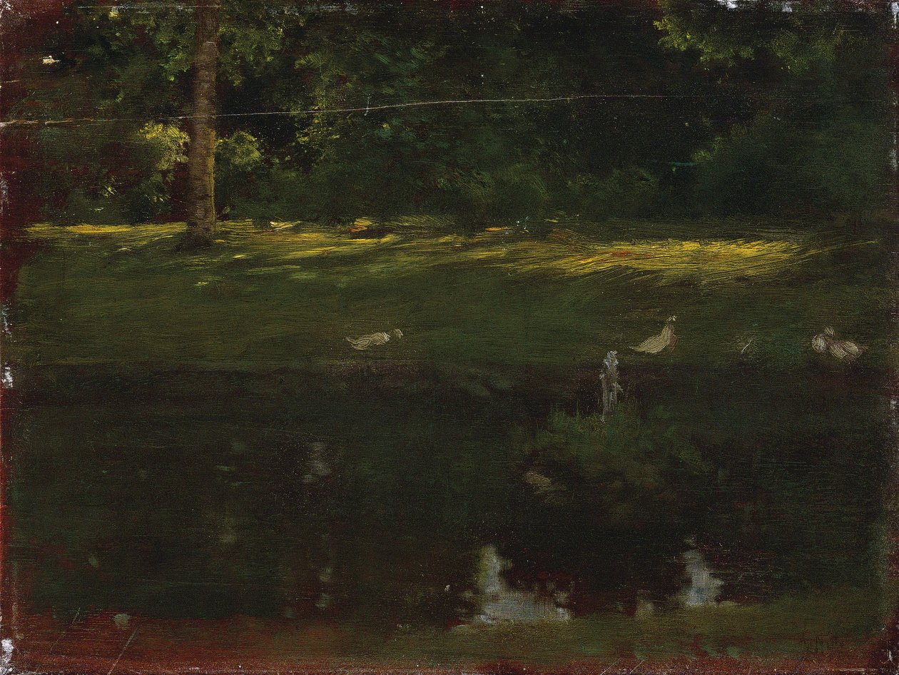 De vijver in het Bois de Boulogne, ca. 1875 door Giuseppe de Nittis