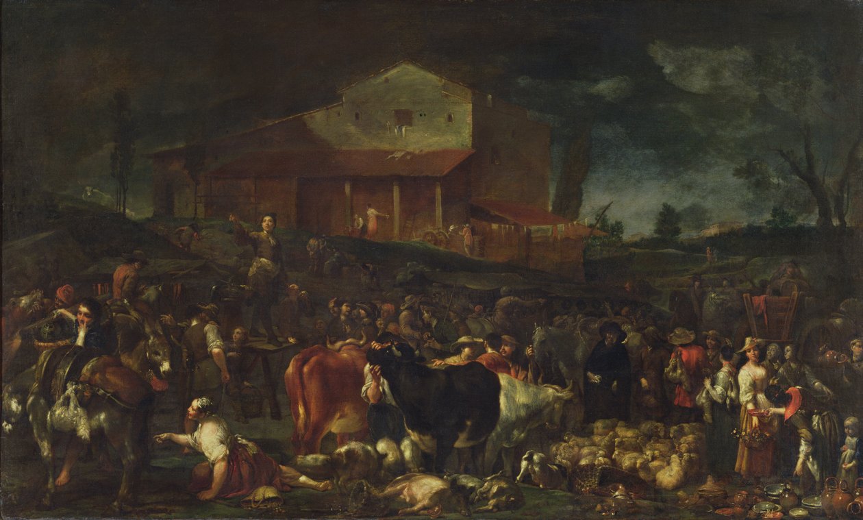 De Kermis in Poggio a Caiano door Giuseppe Maria Crespi