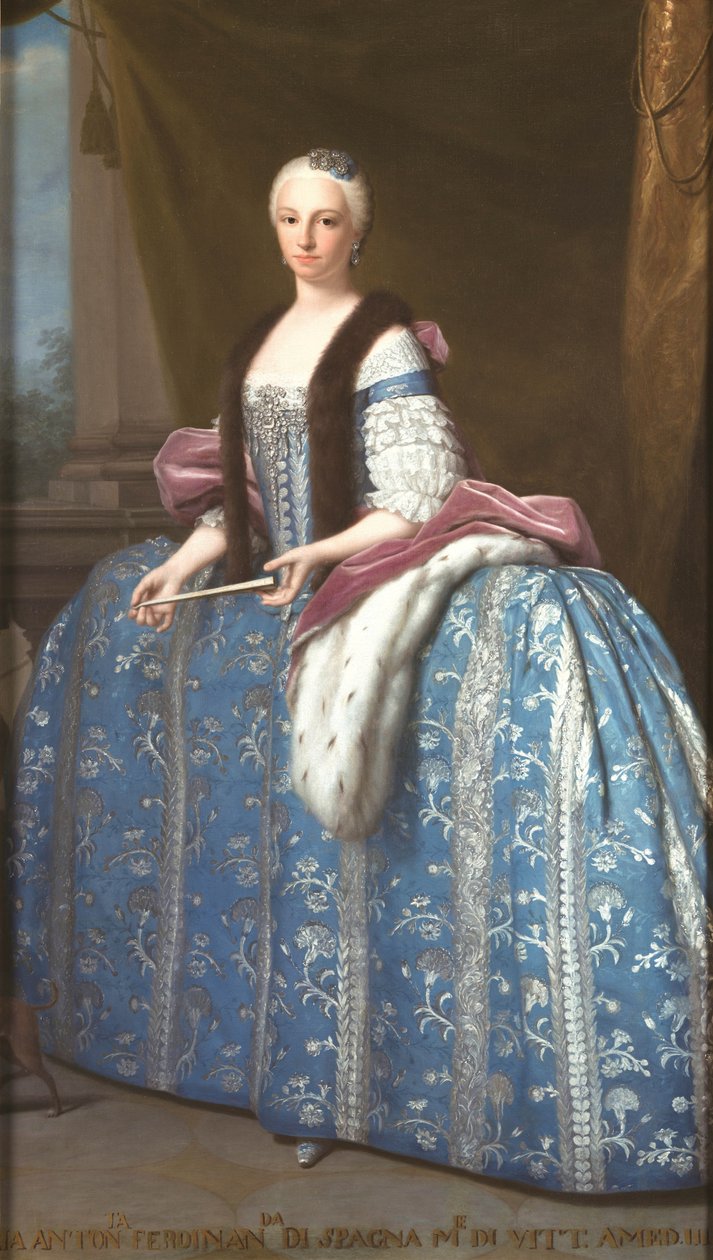 Portret van Maria Antonia Ferdinanda van Spanje, koningin van Sardinië, echtgenote van Vittorio Amedeo III door Giuseppe o Nicola Duprà