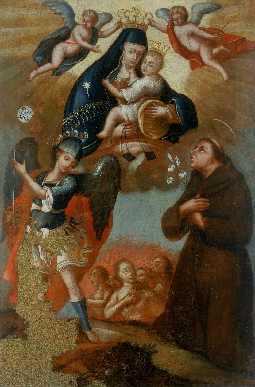 Madonna van Constantinopel en Heiligen door Giuseppe (attr.to) Grimaldi