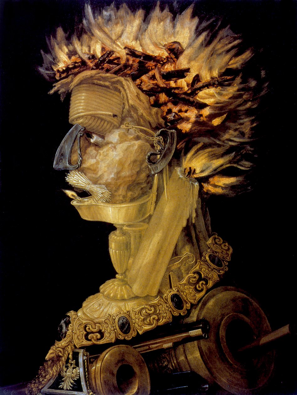 Vuur, 1566 door Giuseppe Arcimboldi