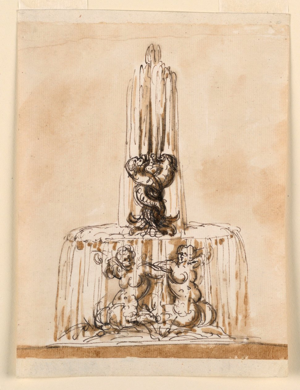 Ontwerp voor een fontein door Giuseppe Barberi