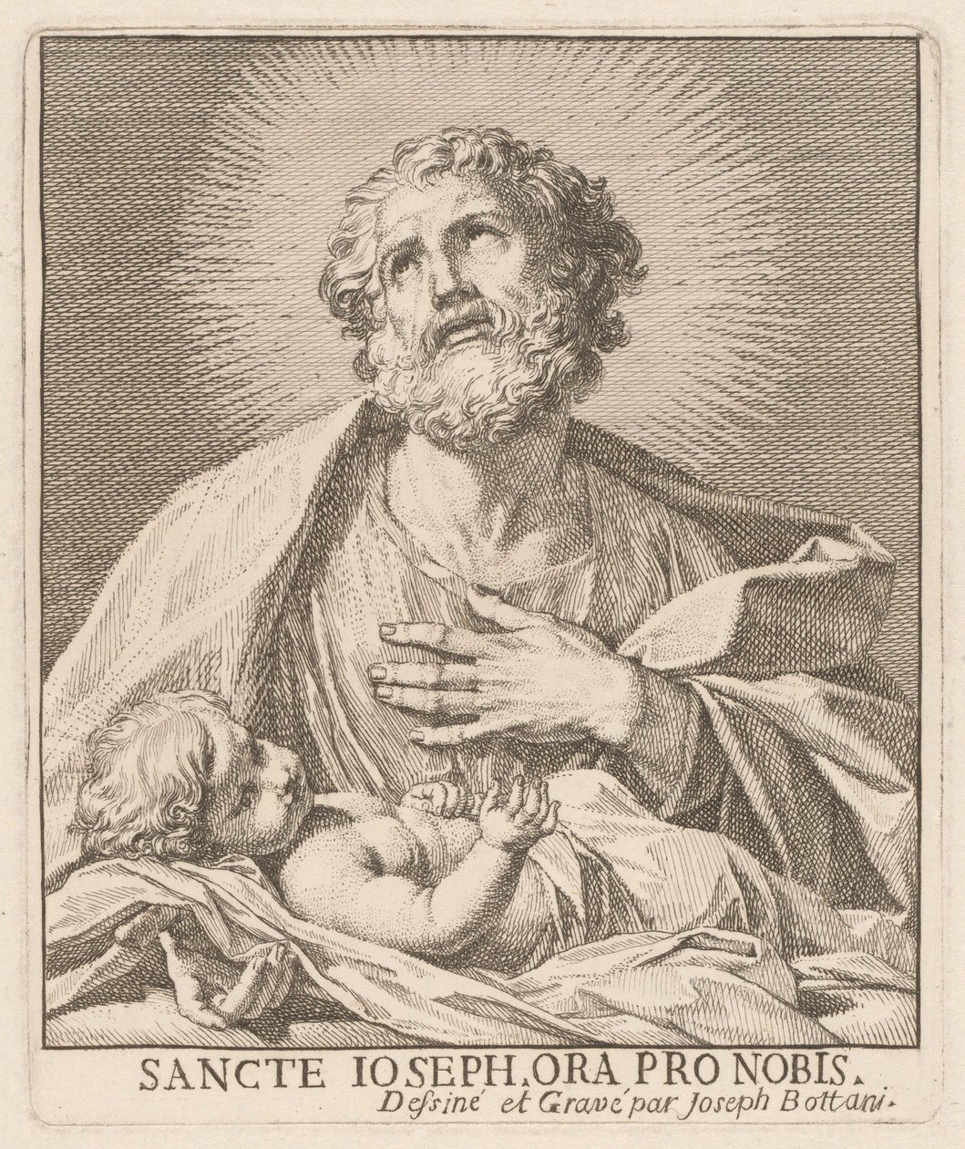 Sint Jozef en het kindje Jezus door Giuseppe Bottani