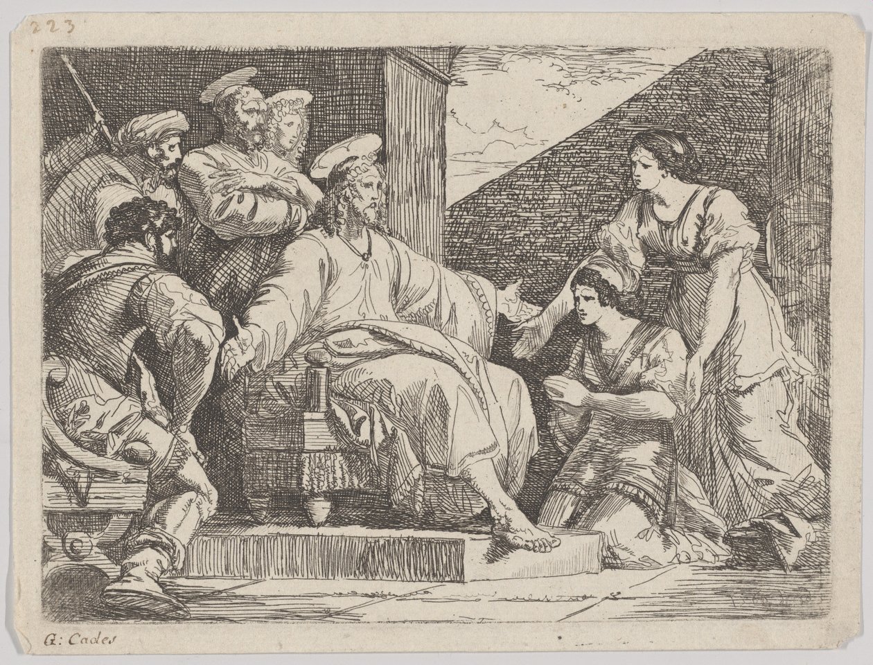 Christus zittend predikend, 1766 door Giuseppe Cades