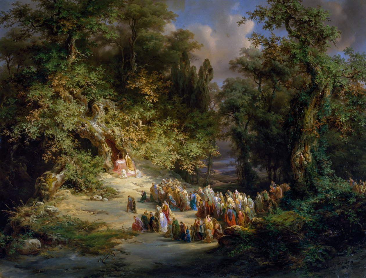 Vroege christelijke mis in het bos door Giuseppe Camino