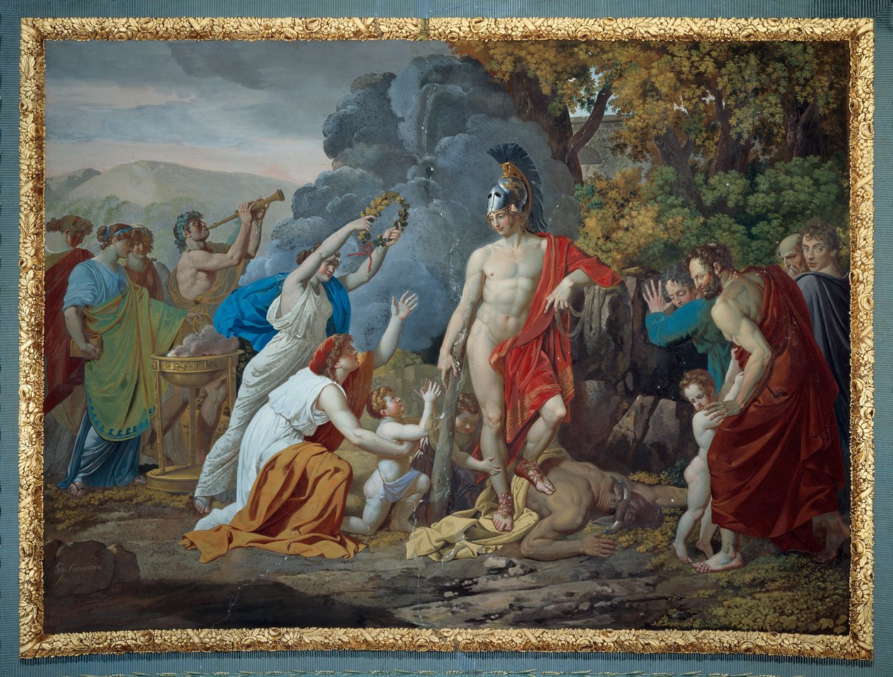 Theseus en de Minotaurus, door Giuseppe Cammarano door Giuseppe Cammarano