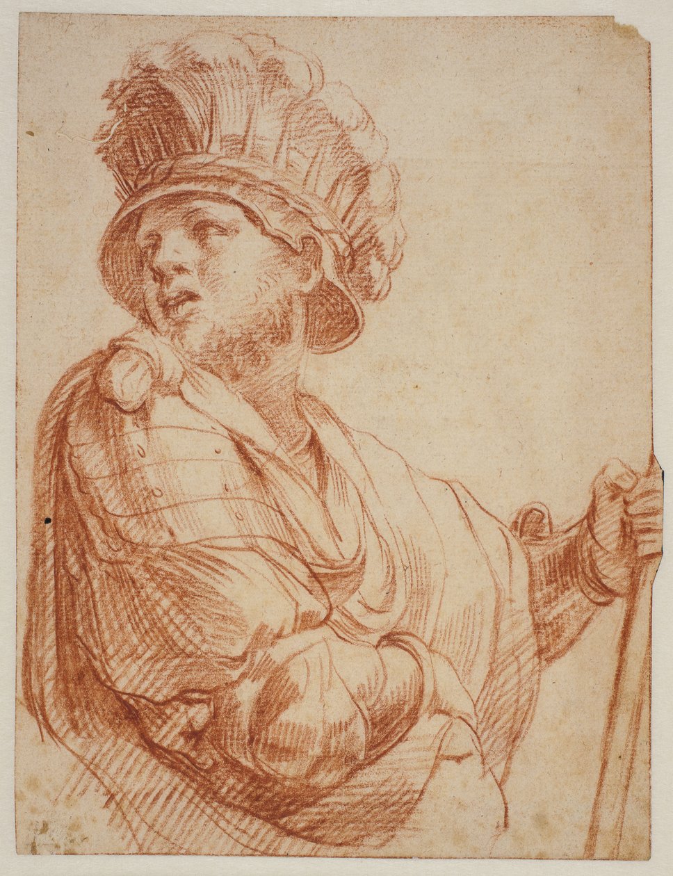 Soldaat met gevederde helm, naar Raphael door Giuseppe Cesari