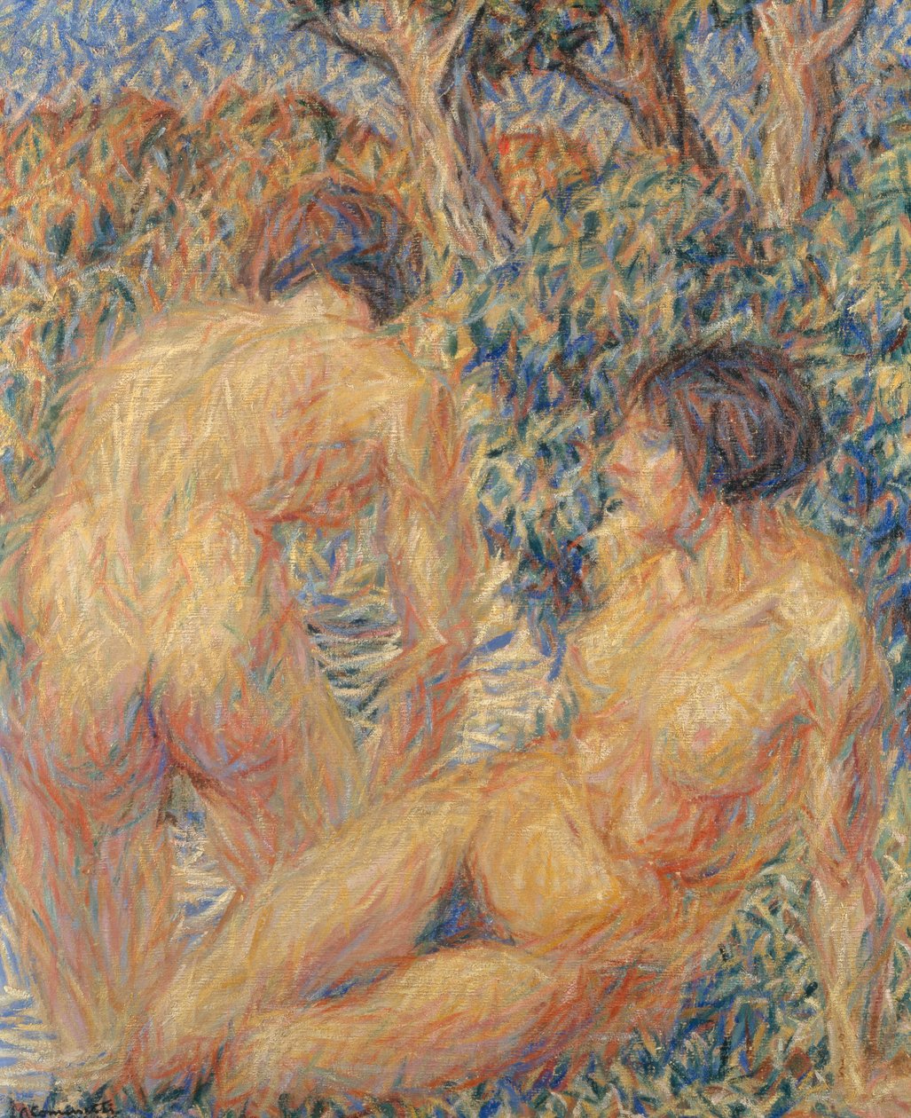 Naakt in het bos door Giuseppe Cominetti