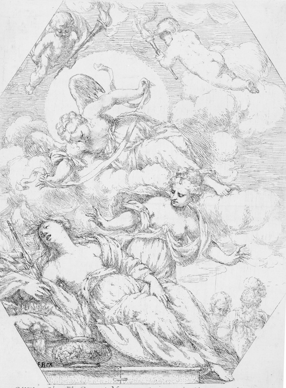 Dido op de brandstapel, 1650-1700 door Giuseppe Diamantini