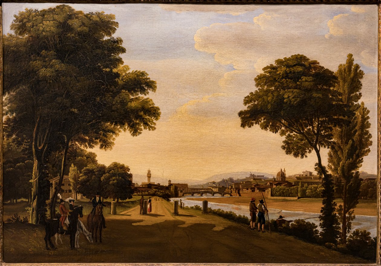 Uitzicht op de Arno door Giuseppe Gherardi