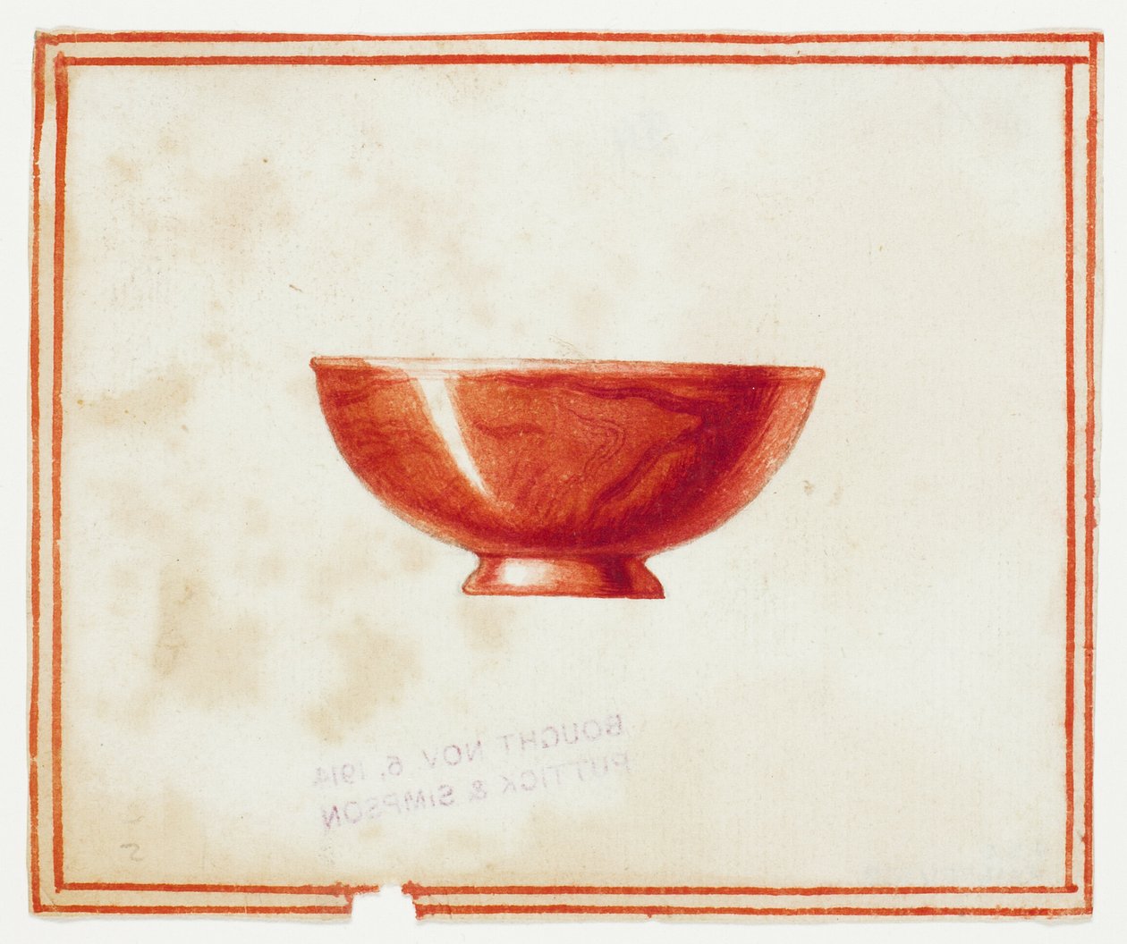 Kom van rood marmer door Giuseppe Grisoni