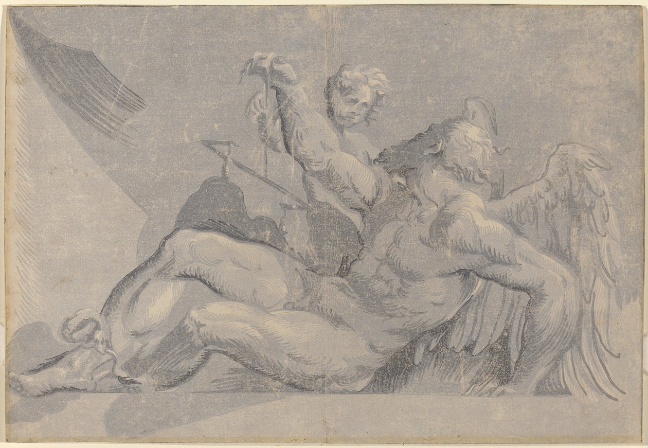 Saturnus door Giuseppe Nicolo Vicentino, after Giovanni Antonio Pordenone