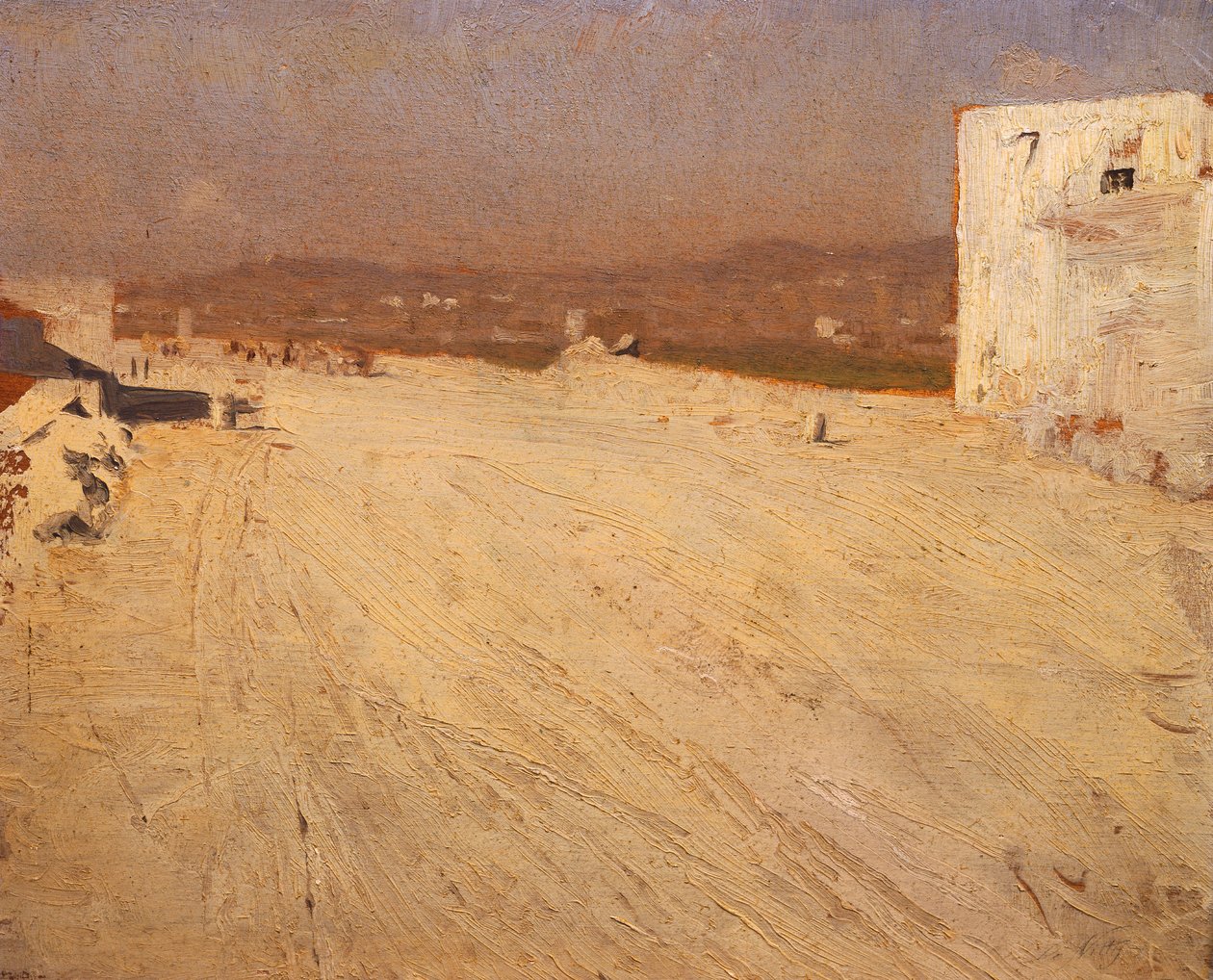 Landschap in de zon door Giuseppe or Joseph de Nittis