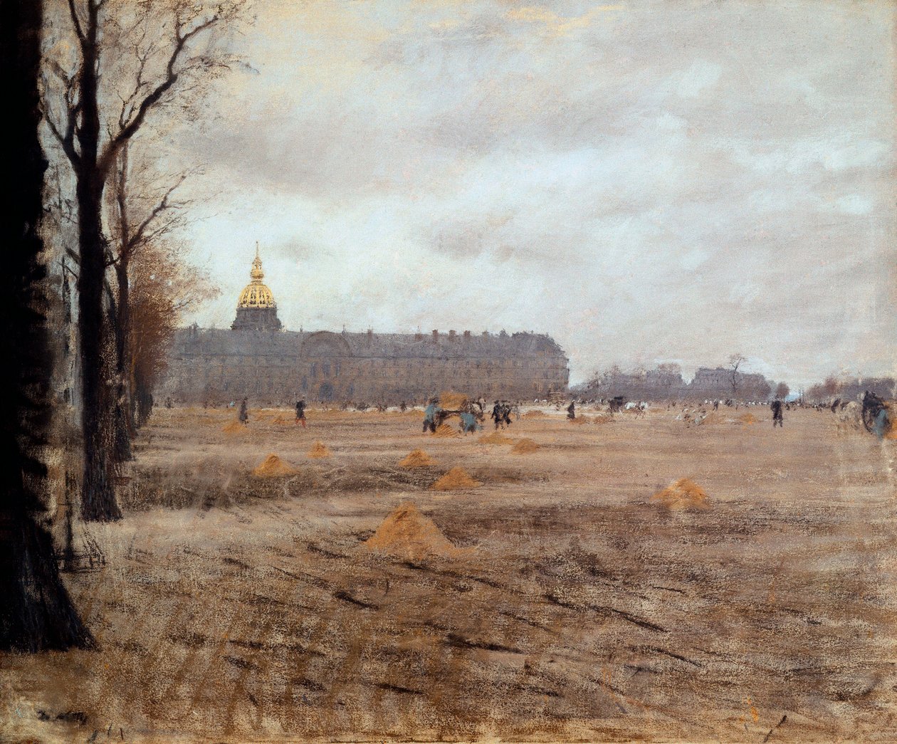 Place des Invalides door Giuseppe or Joseph de Nittis
