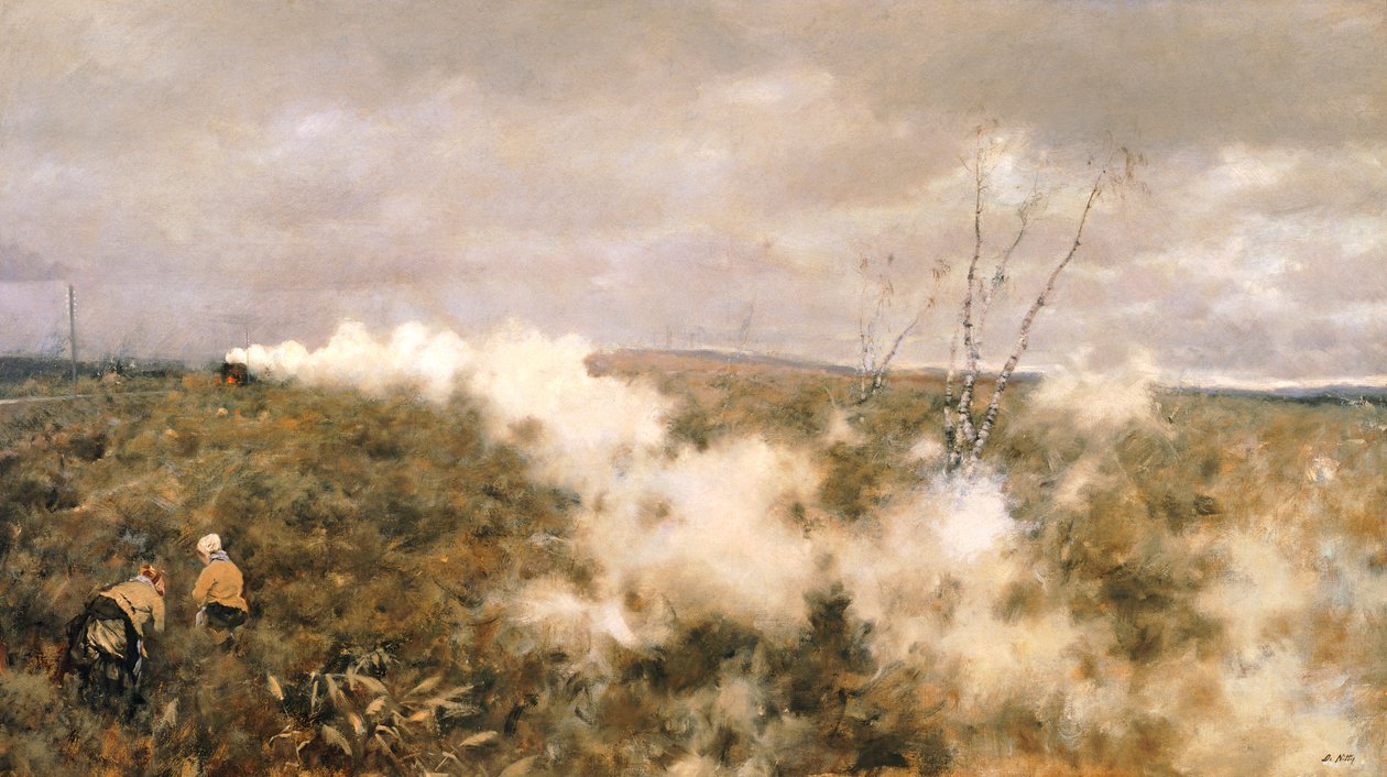 De trein passeert door Giuseppe or Joseph de Nittis