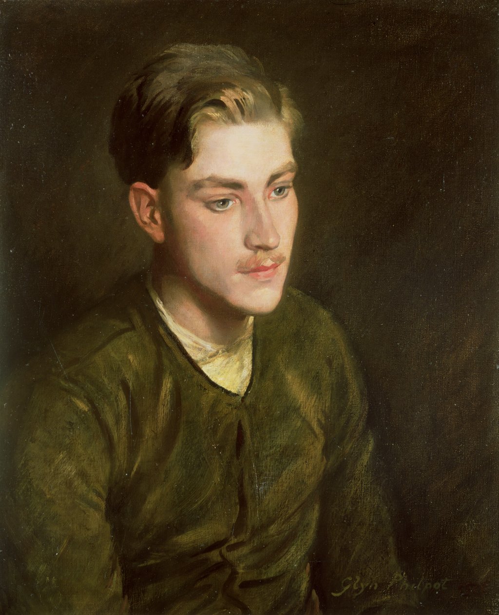 Man in een vliegjasje, 1916 door Glyn Warren Philpot
