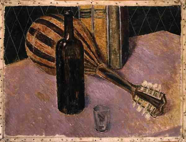 Stilleven met mandoline door Glyn Warren Philpot