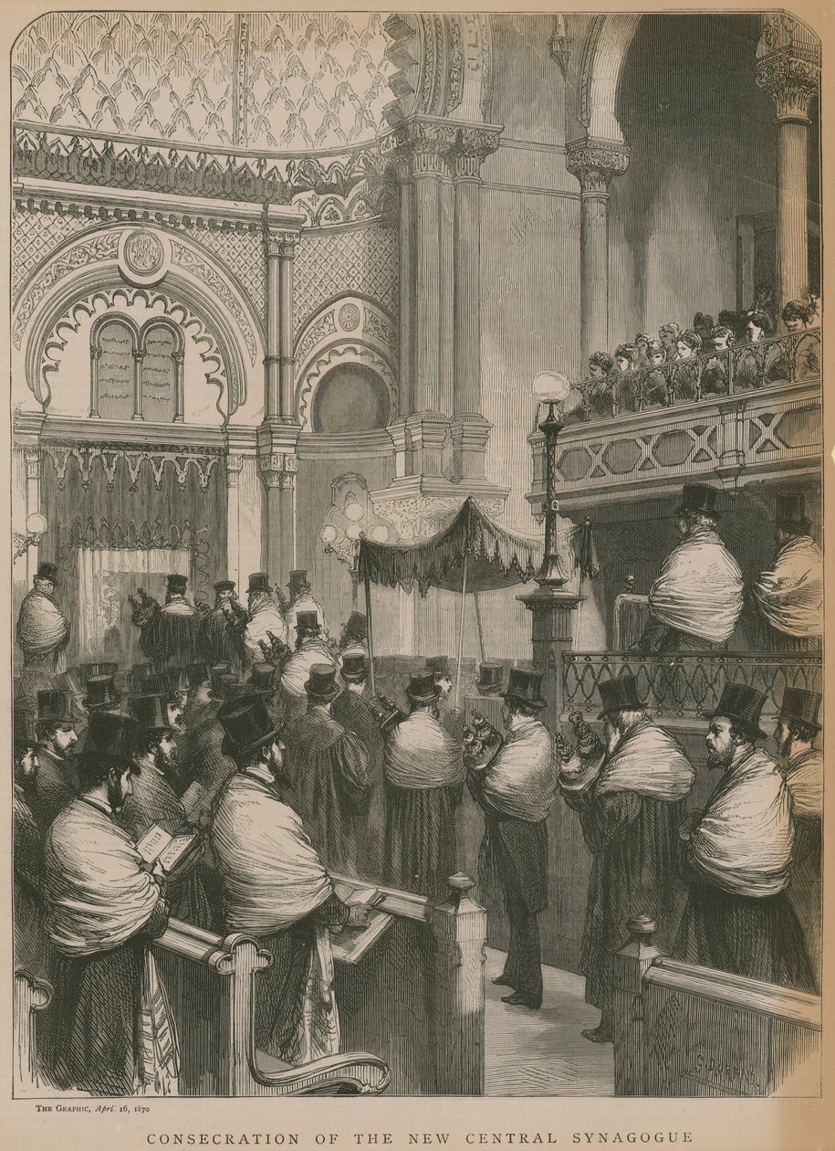 Inwijding van de Nieuwe Centrale Synagoge (gravure) door Godefroy Durand