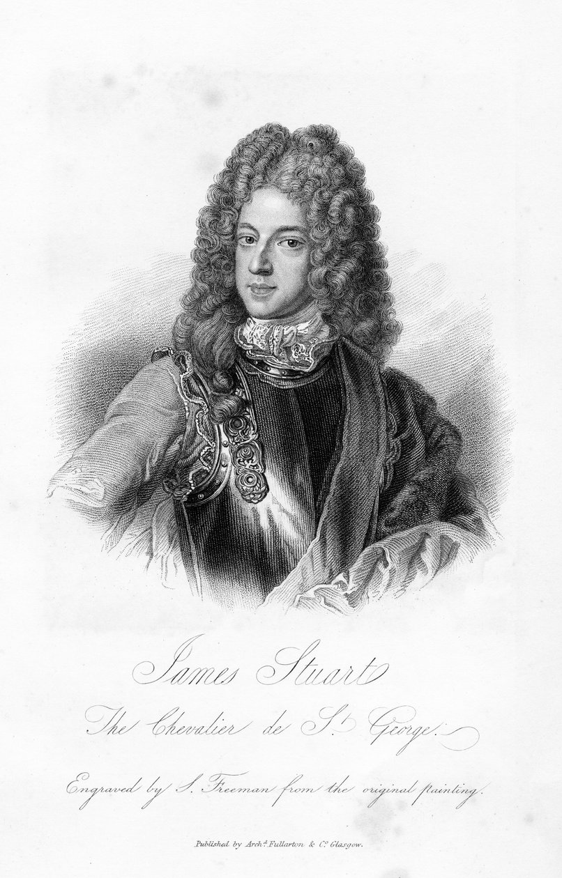 James Stuart, de Chevalier de S. George, prent gemaakt door S. Freeman, c.1845 door Godfrey Kneller
