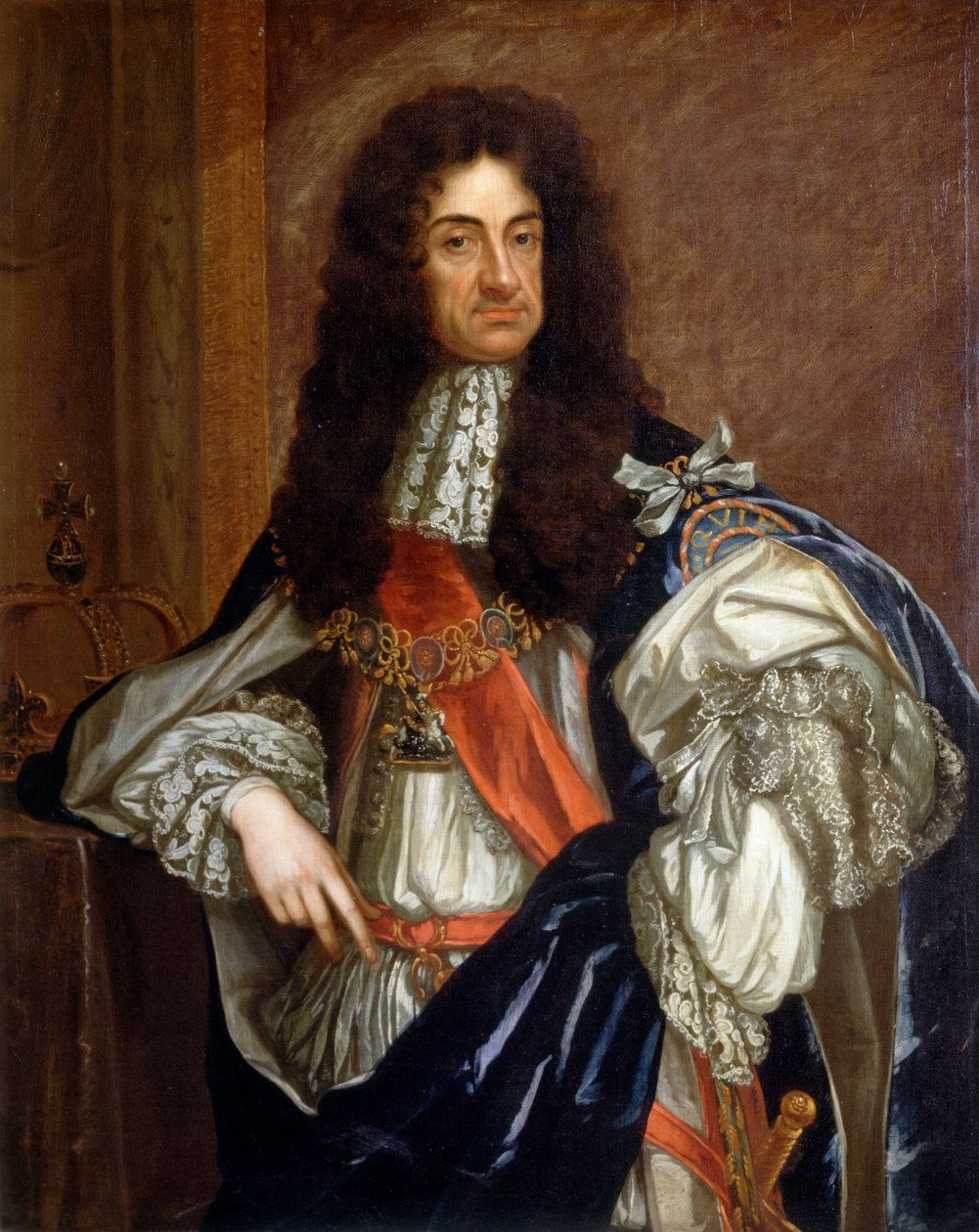 Karel II door Godfrey (studio of) Kneller