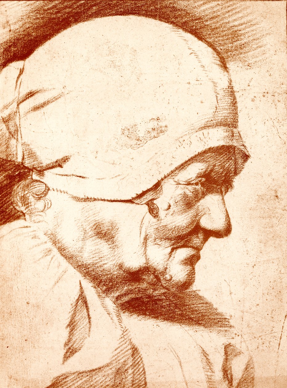 Hoofd van een oude vrouw door Godfried Schalcken