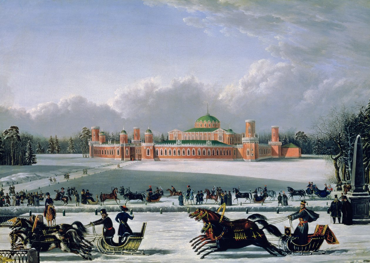 Sleewedstrijd in het Petrovsky Park in Moskou, 1848 door Golitsyn