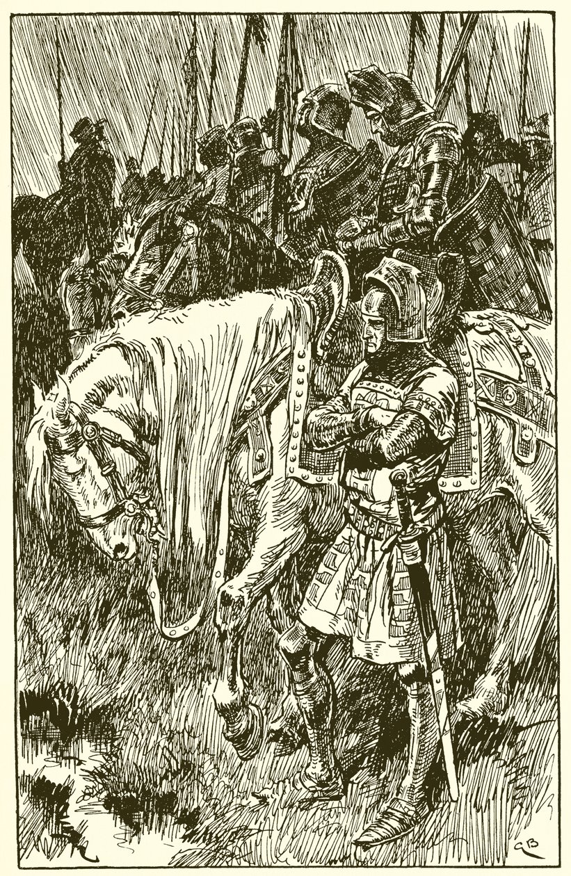 Engelsen wachten op de ochtend van de slag bij Agincourt door Gordon Frederick Browne