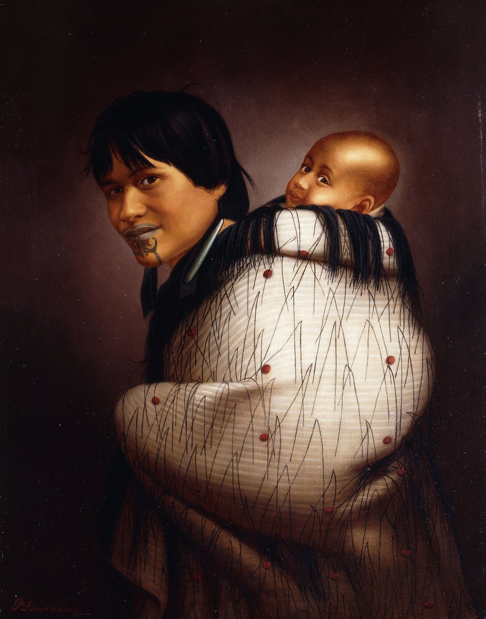 Ana Rupene en Kind door Gottfried Lindauer