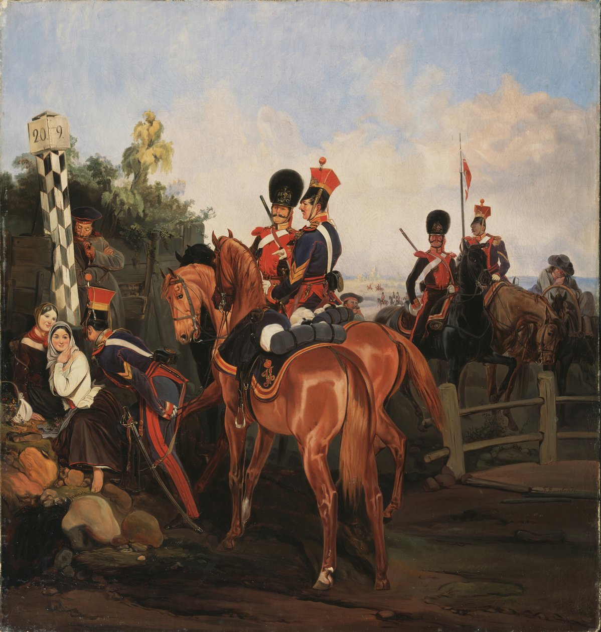 Bij de mijlpaal, 1859 door Gottfried Willewalde