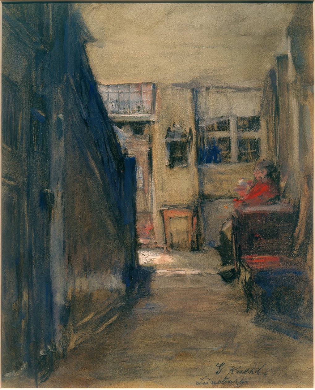 Hal van een oud huis in Lüneburg door Gotthardt Kuehl