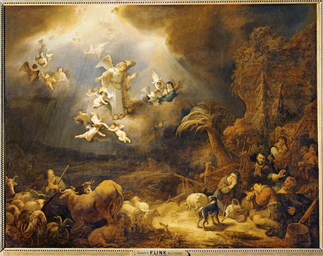 De aankondiging aan de herders ... door Govaert Flinck