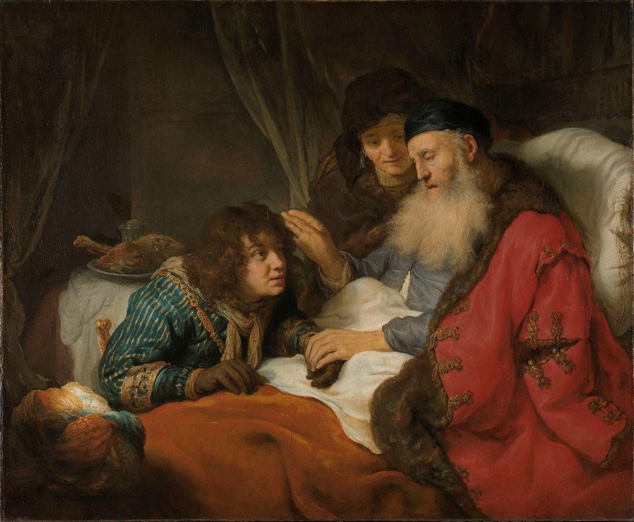 Isaak zegent Jakob door Govert Flinck