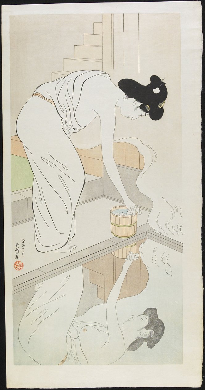 Vrouw bij de Warmwaterbronnen, na 1929 door Goyo Hashiguchi
