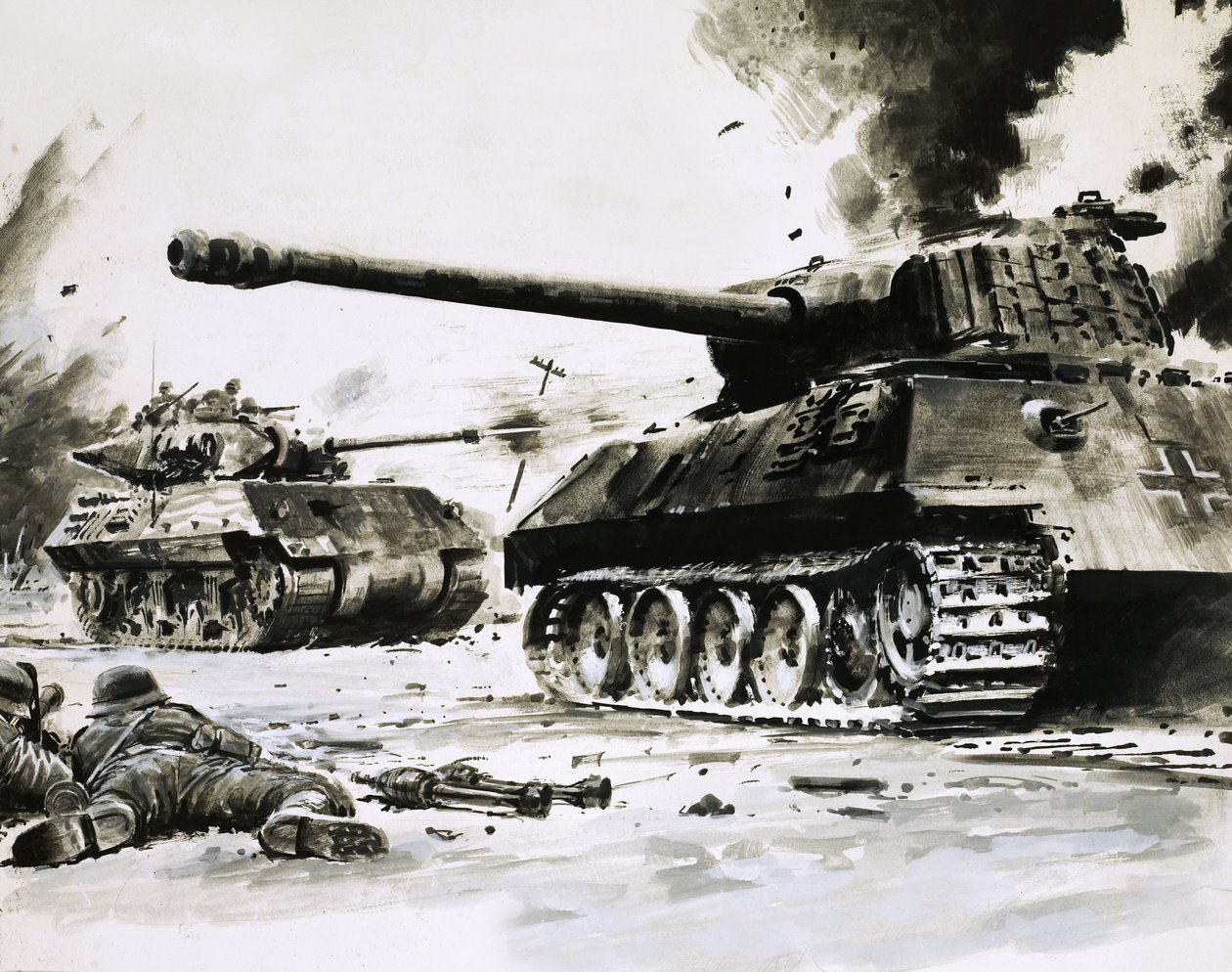 Tanks in de straten door Graham Coton