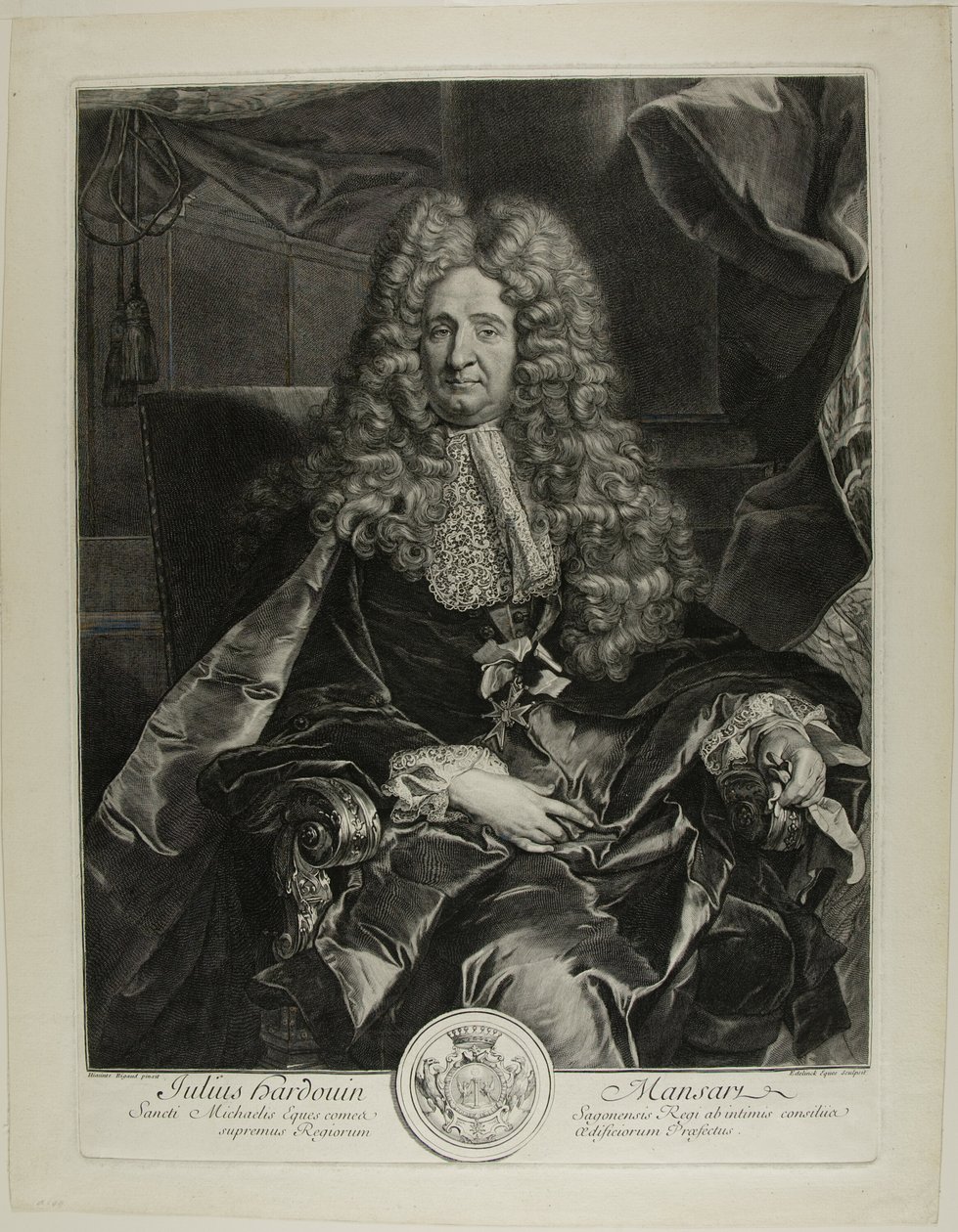 Jules Hardouin Mansart door Gérard Edelinck