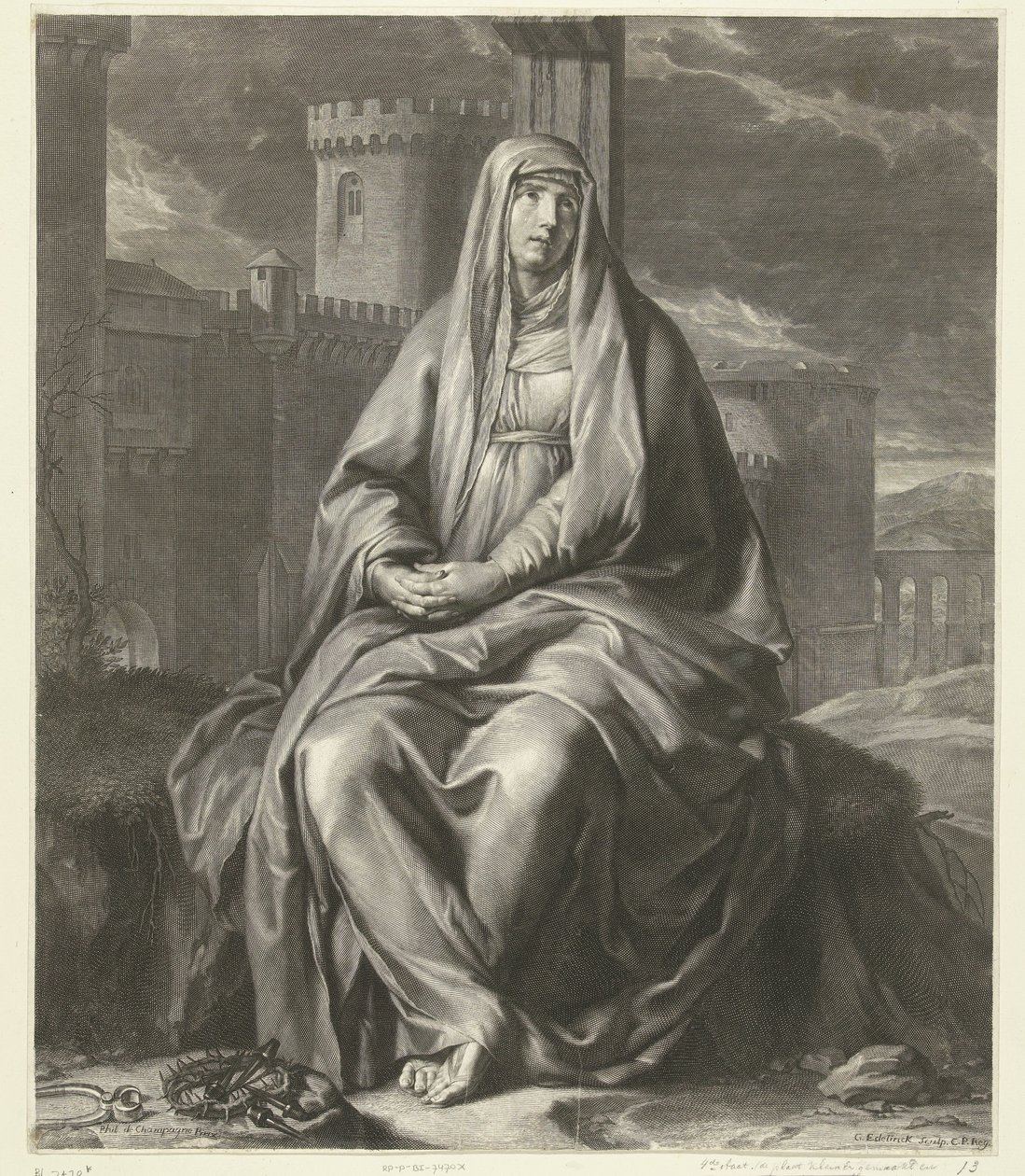 Treurende Maria door Gérard Edelinck