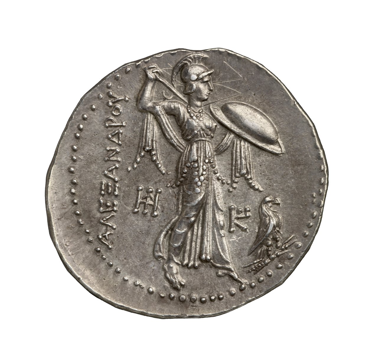 Oude Griekse (Ptolemeïsche) zilveren munt uit Alexandrië door Greek