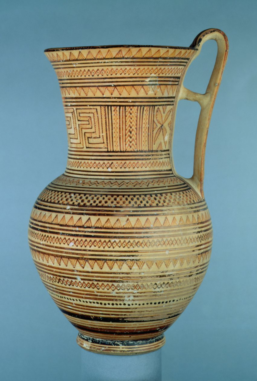 Attische Laat-Geometrische IIa hooghalskan, ca.735-720 v.Chr. door Greek