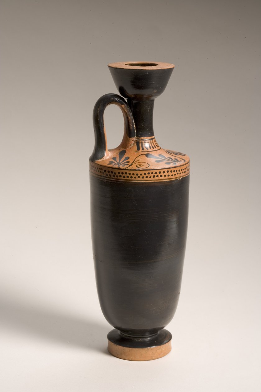 Attische zwartgeglazuurde lekythos (keramiek) door Greek