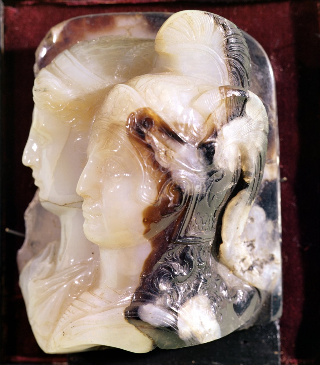 Cameo portret van Alexander de Grote (356-323 v.Chr.) en Olympias (375-316 v.Chr.) door Greek