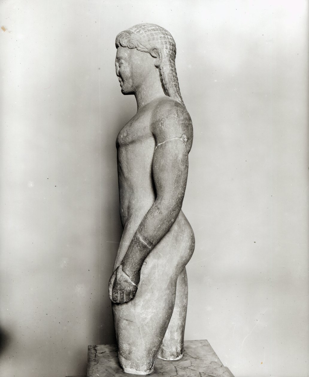 Kouros, van Paros, nabij het heiligdom van Asklepios, ca. 540 v.Chr. door Greek