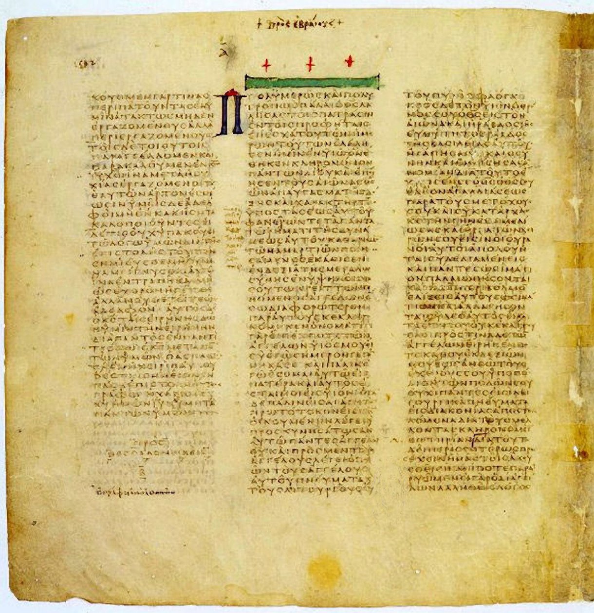 Pagina uit de Codex Sinaiticus door Greek